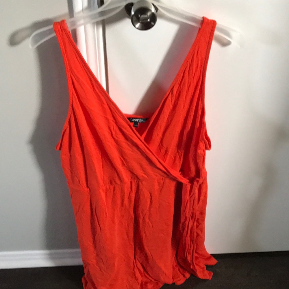 Orange dress with faux wrap
